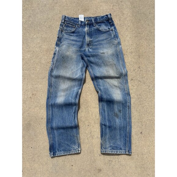 Vintage Y2K Carhartt Carpenter Raw Denim Blue Jean - Picture 5 of 10